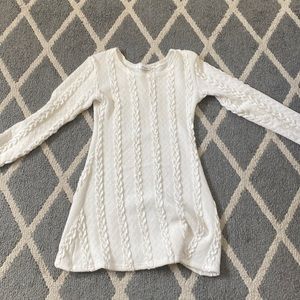 Fashion Amazon White Knitted Sweater Dress